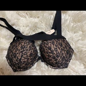 NWT never worn black lace push-up bra